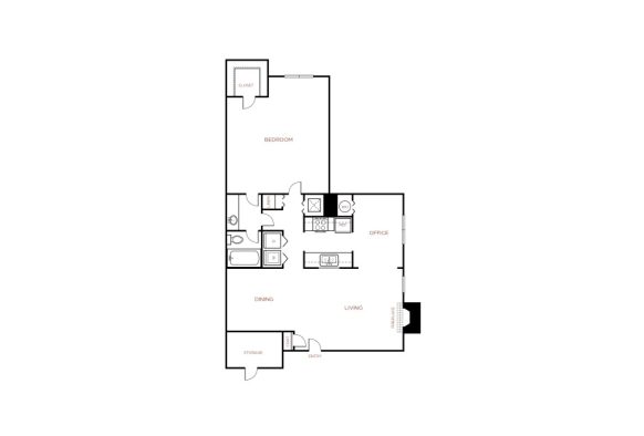 the floor plan for a two bedroom apartment at The The Breck