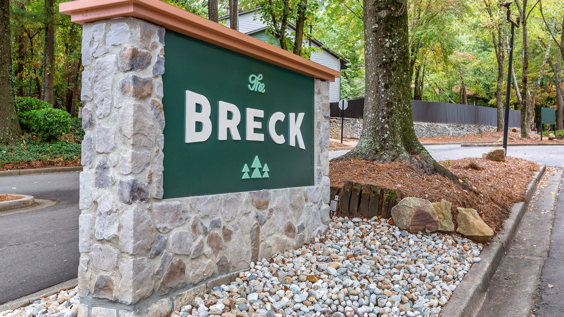 the sign for breck at The  Breck